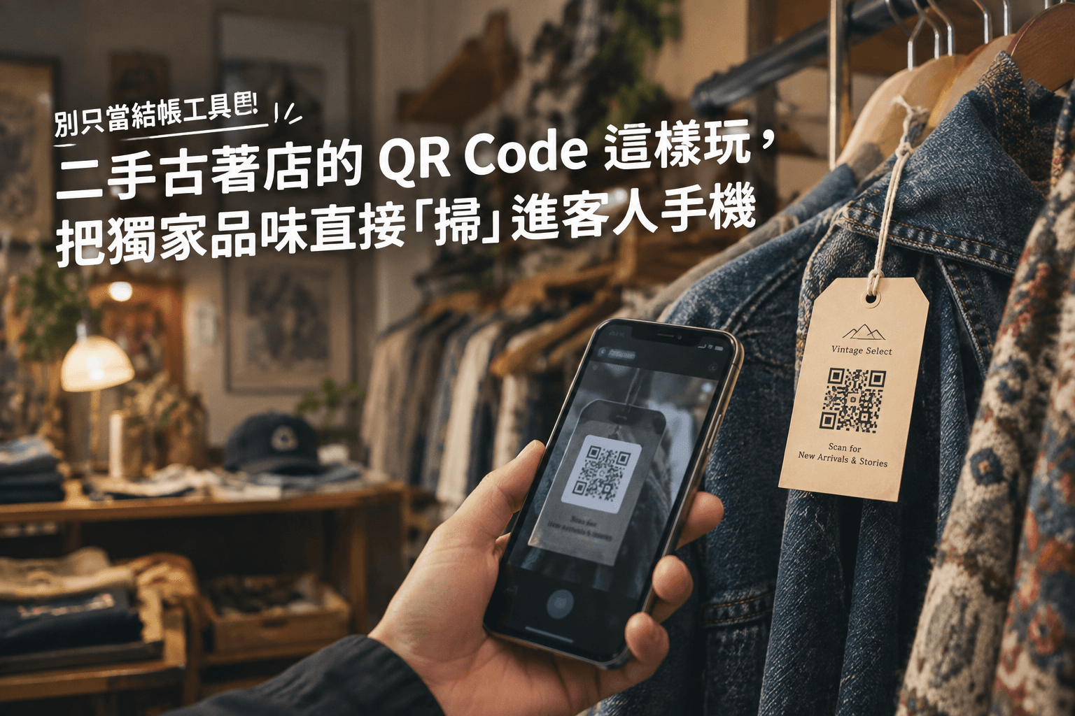 別只當結帳工具!二手古著店的 QR Code 這樣玩,把獨家品味直接「掃」進客人手機
